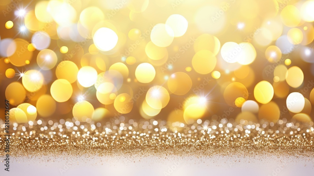 Poster transform your design with stunning gold dust light bokeh, perfect for adding a festive touch to any