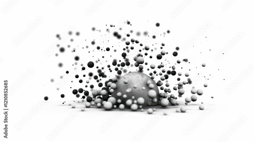 Poster mesmerizing glow light effect with sparkling stardust against a white backdrop, creating a serene at