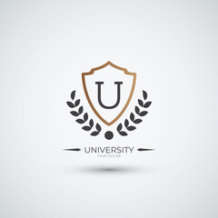 Campus logo collage icon and university education logo design template
