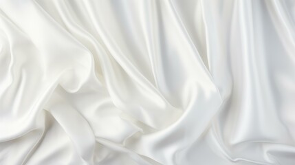 Obraz premium Soft, luxe white fabric with gentle ripples, creating an elegant backdrop perfect for any design project.
