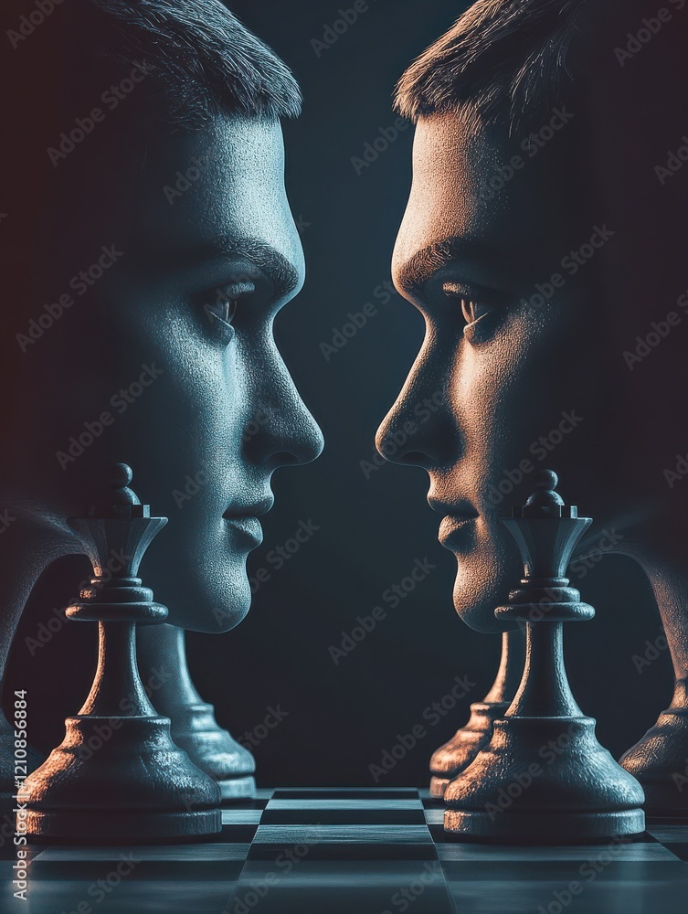 Poster human vs. ai. explore the captivating clash between human intellect and artificial intelligence in t