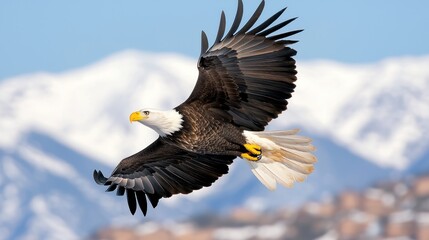 Obraz premium Majestic Bald Eagle in Flight