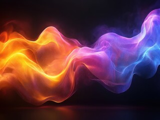 Fototapeta premium Abstract waves of vibrant colors flowing in a dynamic composition.