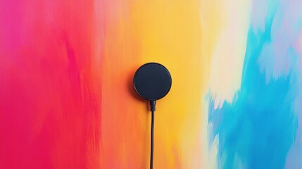 Wireless charger, colorful background, charging, technology, vibrant