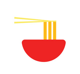 Logo ramen noodle bowl unique design with blank background