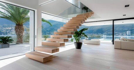 Modern floating staircase