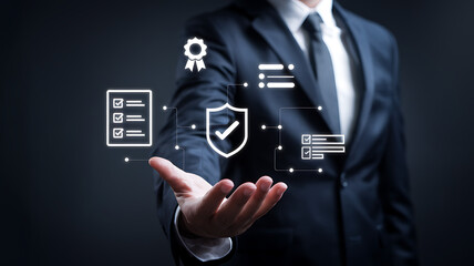Businessman Presenting Compliance and Security Concept