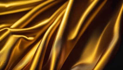 Fototapeta premium Golden draped satin as a background. 