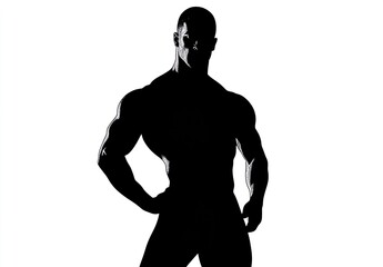 Black silhouettes of yoga and fitness