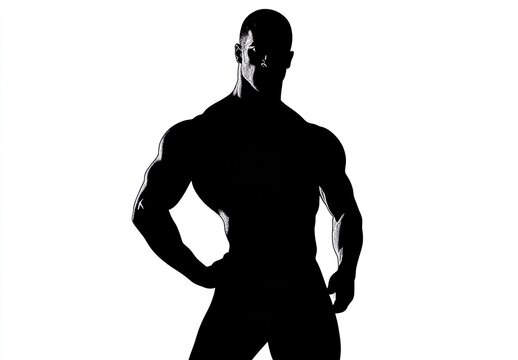 Black silhouettes of yoga and fitness