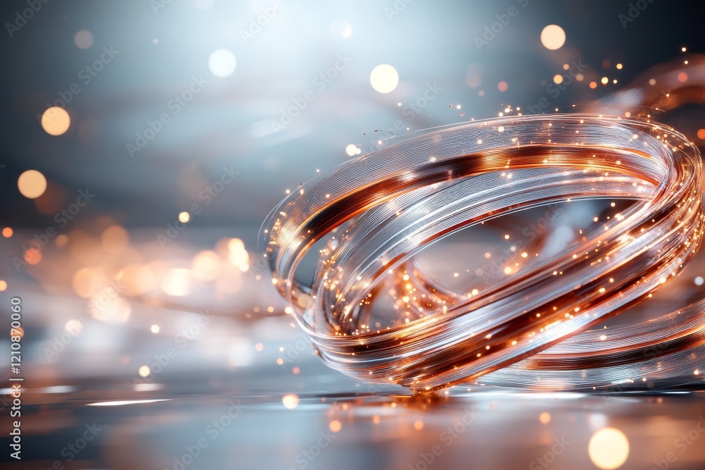 Poster swirling light trails create a mesmerizing display of energy and motion in a vibrant abstract settin
