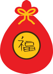 a red money bag design vector for chinesse day