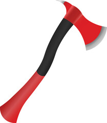Red fire axe on white background vector illustration