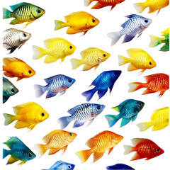 Naklejka premium Vibrant Rainbow Colorful Tropical Fish Aquarium red sea art 