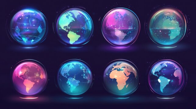 Global marketing strategy abstract concept vector illustration set. Macromarketing, competitive analysis, online reputation management, market analysis, digital image, social media abstract metaphor.
