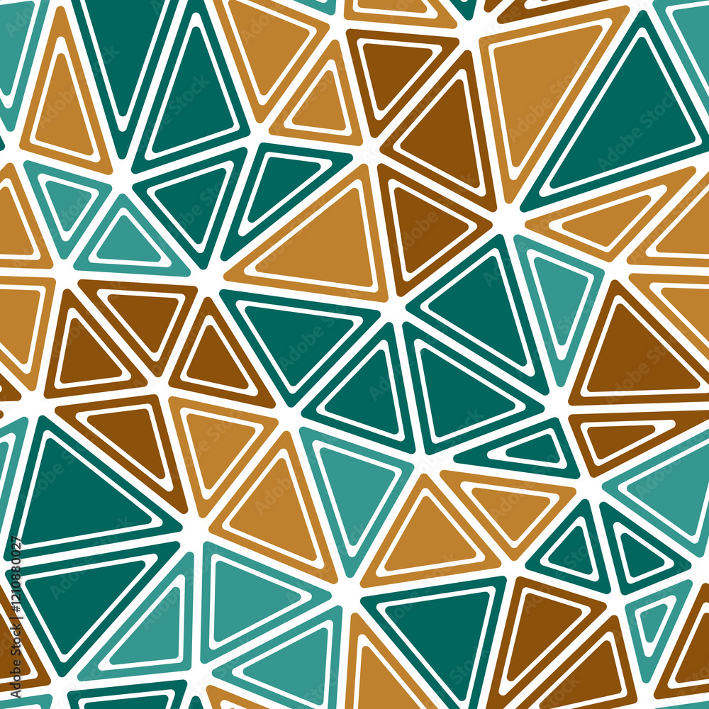 Poster triangles background. rounded solid shapes in frames. large triangles size. multiple colors style. r