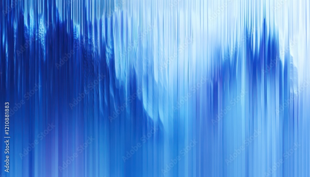Poster surreal abstract expressionism artwork with blue vertical lines and soft light effects