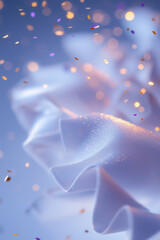 Abstract light blue fabric with gold confetti