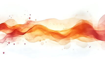Abstract Watercolor Wave Orange Red Hues