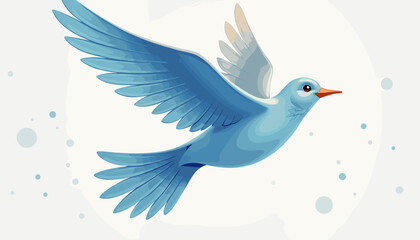 Obraz premium Blue bird flying against abstract light background