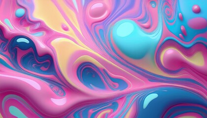 カラフルな流体アートの抽象デザイン、超リアルな質感