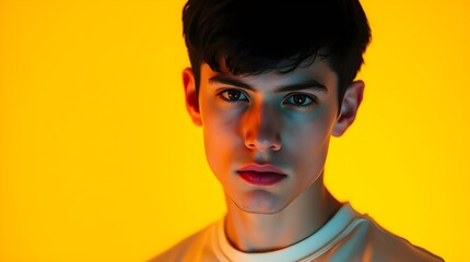 Fototapeta premium Young man concerned about his skin care