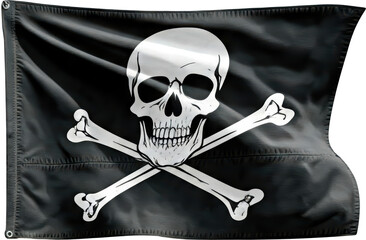 jolly roger skull and crossbones on transparent background