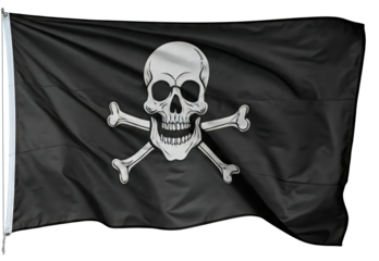pirate flag with skull and crossbones, transparent png