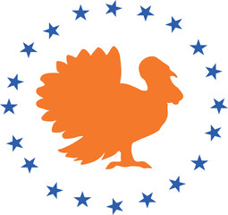 Print, Thanksgiving, turkey, holiday, family, dinner, food, autumn, illustration, vector, image, poster, postcard, congratulation, banner.eps