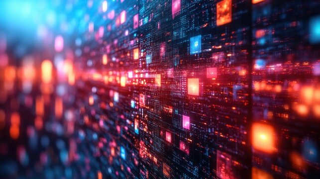 Vibrant Digital Wall of Colorful Multimedia Screens Showcasing Entertainment and News