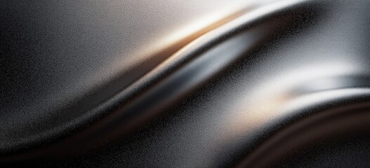 Monochrome Abstract Background Dark Grainy Texture Soft Shadows Smooth Metallic Aesthetic