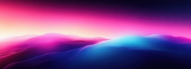 Vibrant Abstract Landscape with Smooth Pink Blue Gradients and Glowy Light