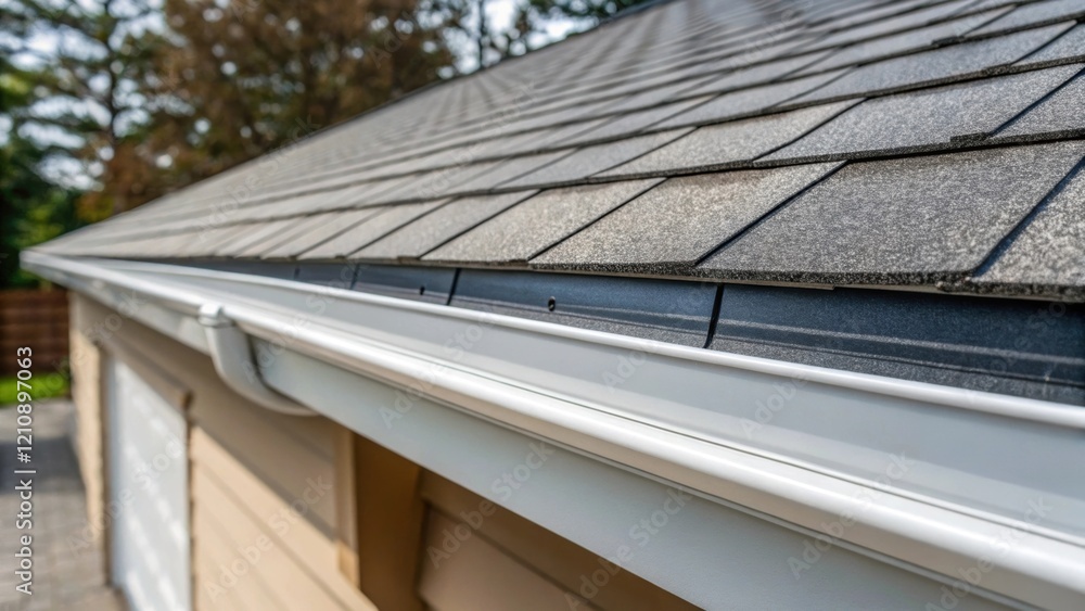 Poster a closeup of a newly installed gutter showcasing the seamless joints emphasizing the craftsmanship i