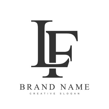 LF trendy logotype template. Initial letter l and f classic font style. Creative logo for company name or identity.