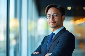 Fototapeta premium Businessman Working in Modern Office Environment