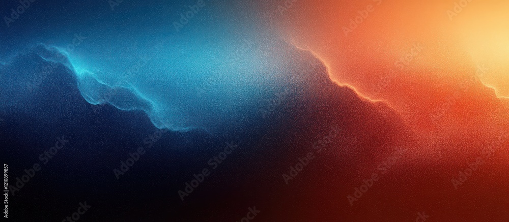 Aufkleber abstract gradient design smooth color transition poster background in deep blue and vibrant orange