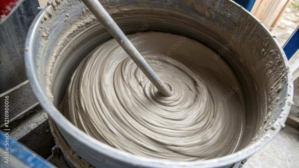 Poster A closeup view of a concrete mixer in action with the swirling mix visibly changing texture and color illustrating the essential role of material preparation in the accelerated