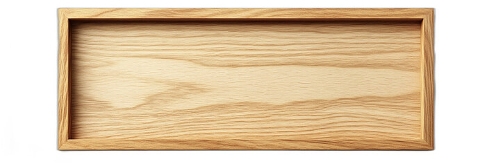 Naklejka premium High-Quality Wooden Advertising Board with Light Oak Finish, Smooth Matte Surface, Perfectly Isolated on White Background for Natural and Minimalist Designs
