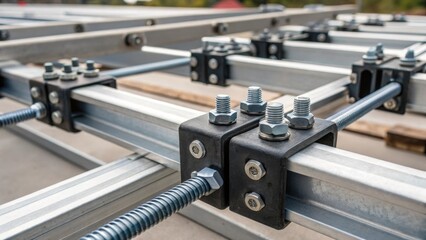 A detailed shot of the connectors and fastening systems used between modular sections emphasizing the robust engineering that ensures stability and strength when the modules are