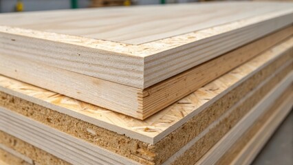 A detailed shot of the edge of a CLT panel capturing the precision of the crosslaminated layers revealing the intricate craftsmanship and structural integrity that enhances