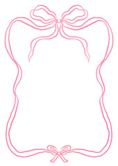 frame with bow fit for wedding birthday engagement dinner baby welcome invitation with  coquette y2k style in Light pink