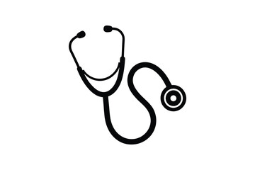 stethoscope silhouette , vector illustration , Medical stethoscope icon design, Stethoscope black silhouette vector illustration tool 