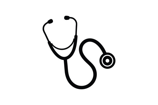 stethoscope silhouette , vector illustration , Medical stethoscope icon design, Stethoscope black silhouette vector illustration tool 