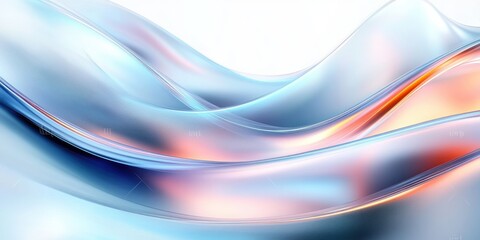 Obraz premium Futuristic Abstract Composition with Smooth Curves in Soft Pastel Colors
