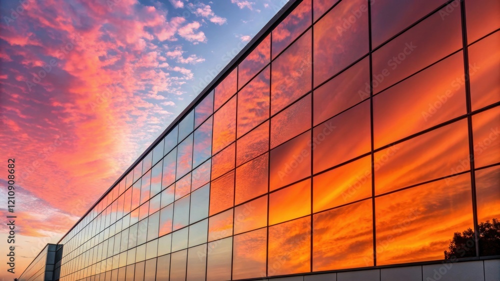 Aufkleber The facades reflective quality creates a kaleidoscopic effect blending colors from the sunset with the rigid lines of the building illustrating the harmony between structure and