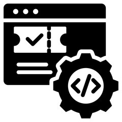 Ticketing System Glyph Icon