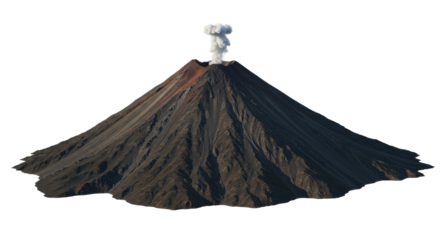 volcano mountain PNG, active volcano, lava flow, volcanic peak
