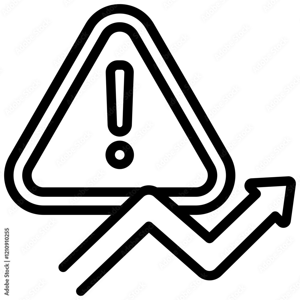 Aufkleber problem escalation outline icon