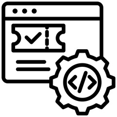 Ticketing System Outline Icon