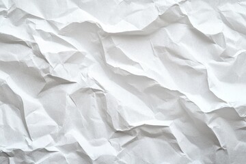 Obraz premium Crumpled White Paper Texture Abstract Background with Creases and Folds